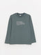 Crew Neck Printed Long Sleeve Boy T-shirt